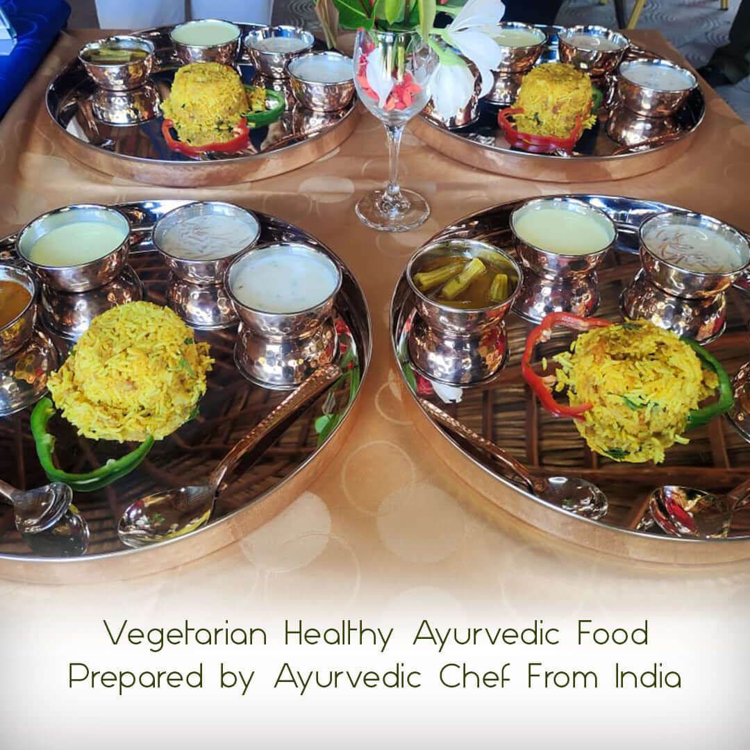 Nutritious Sattvic meals served as part of the Panchakarma treatment diet plan for restoring digestive fire.